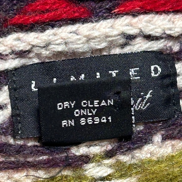 Limited Handknit Sweater Womens M Fair Isle Christmas Cabincore Nordic Wool VTG - Picture 9 of 9